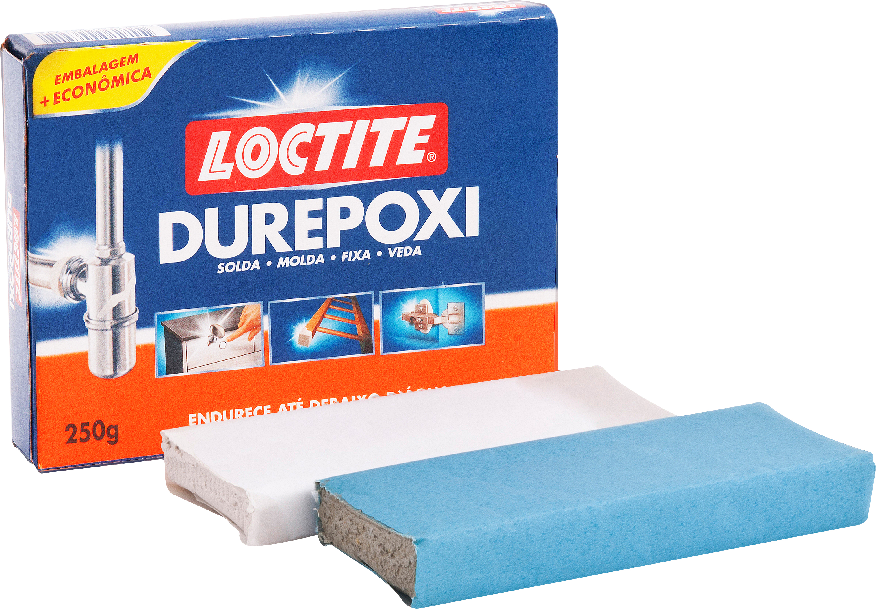 Adesivo Epóxi Durepoxi 250g 120min Pastoso Massa Cinza 2087062 - Loctite